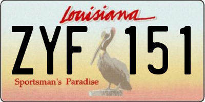 LA license plate ZYF151