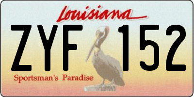 LA license plate ZYF152