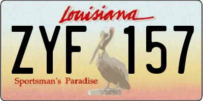 LA license plate ZYF157