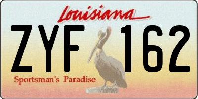 LA license plate ZYF162