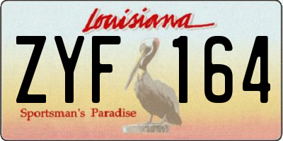 LA license plate ZYF164