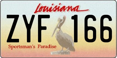 LA license plate ZYF166