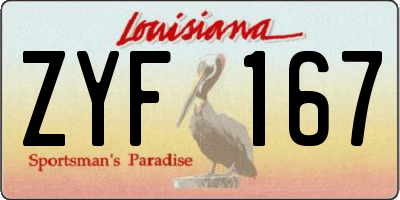 LA license plate ZYF167