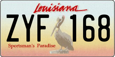 LA license plate ZYF168