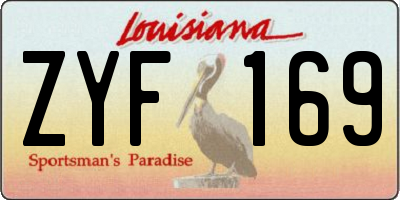 LA license plate ZYF169