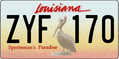 LA license plate ZYF170