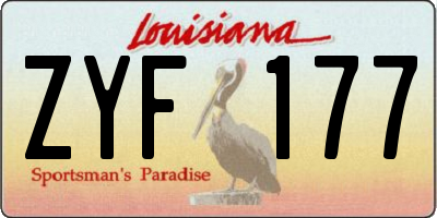 LA license plate ZYF177
