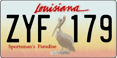 LA license plate ZYF179