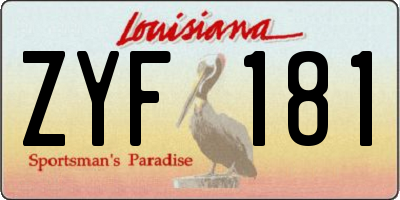 LA license plate ZYF181