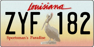 LA license plate ZYF182