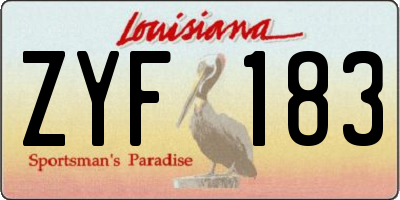 LA license plate ZYF183