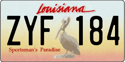 LA license plate ZYF184