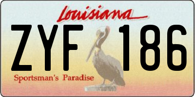 LA license plate ZYF186