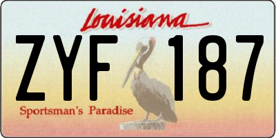 LA license plate ZYF187