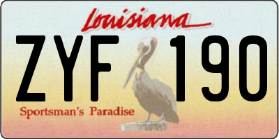 LA license plate ZYF190