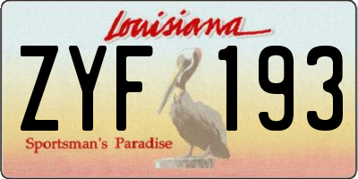 LA license plate ZYF193