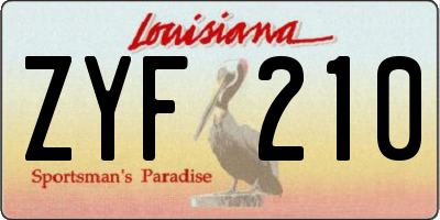 LA license plate ZYF210