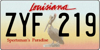 LA license plate ZYF219