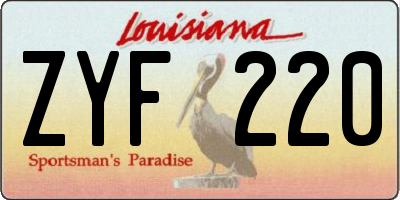 LA license plate ZYF220