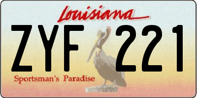 LA license plate ZYF221