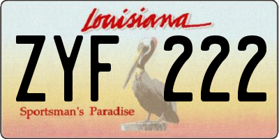 LA license plate ZYF222