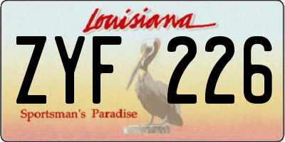 LA license plate ZYF226