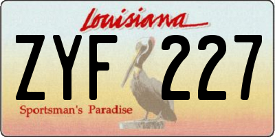 LA license plate ZYF227