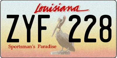 LA license plate ZYF228