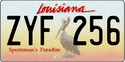 LA license plate ZYF256