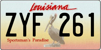 LA license plate ZYF261