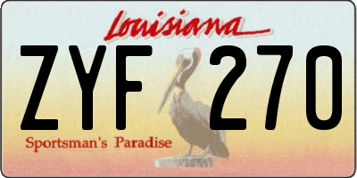 LA license plate ZYF270