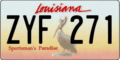 LA license plate ZYF271