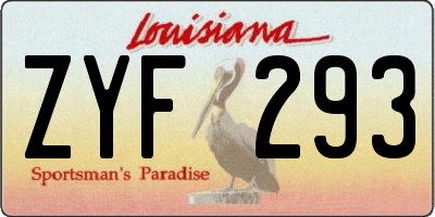 LA license plate ZYF293