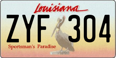 LA license plate ZYF304