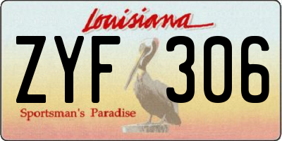 LA license plate ZYF306