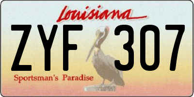 LA license plate ZYF307