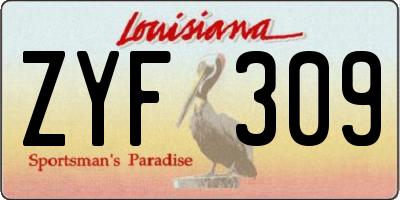 LA license plate ZYF309