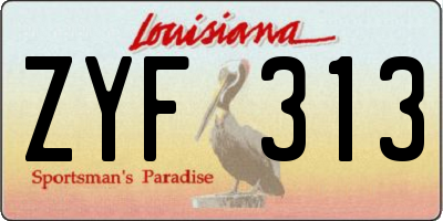 LA license plate ZYF313