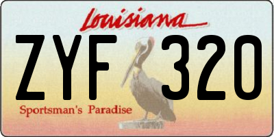 LA license plate ZYF320