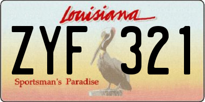 LA license plate ZYF321