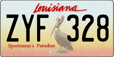 LA license plate ZYF328