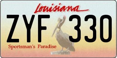 LA license plate ZYF330