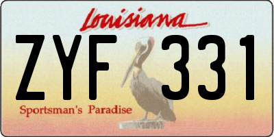 LA license plate ZYF331