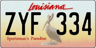 LA license plate ZYF334