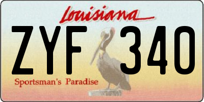LA license plate ZYF340