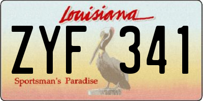 LA license plate ZYF341