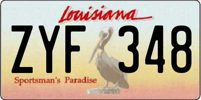 LA license plate ZYF348