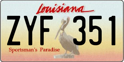 LA license plate ZYF351