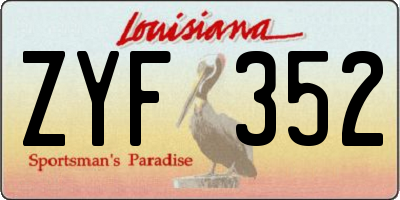 LA license plate ZYF352