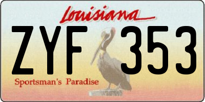 LA license plate ZYF353